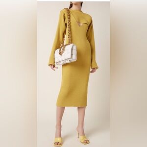Bottega Veneta Ribbed Knit Cutout Midi Dress